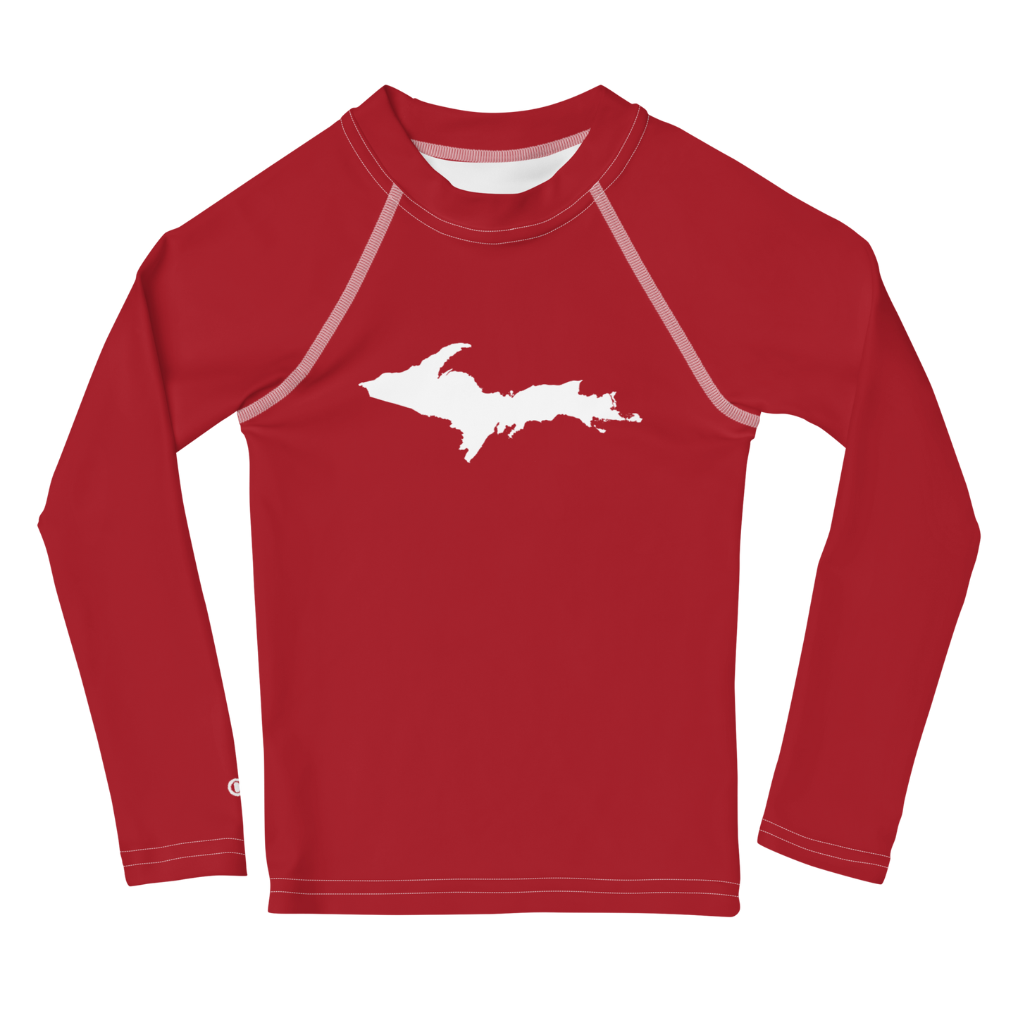 Michigan Upper Peninsula Rash Guard (w/ UP Outline) | Toddler - Thimbleberry Red