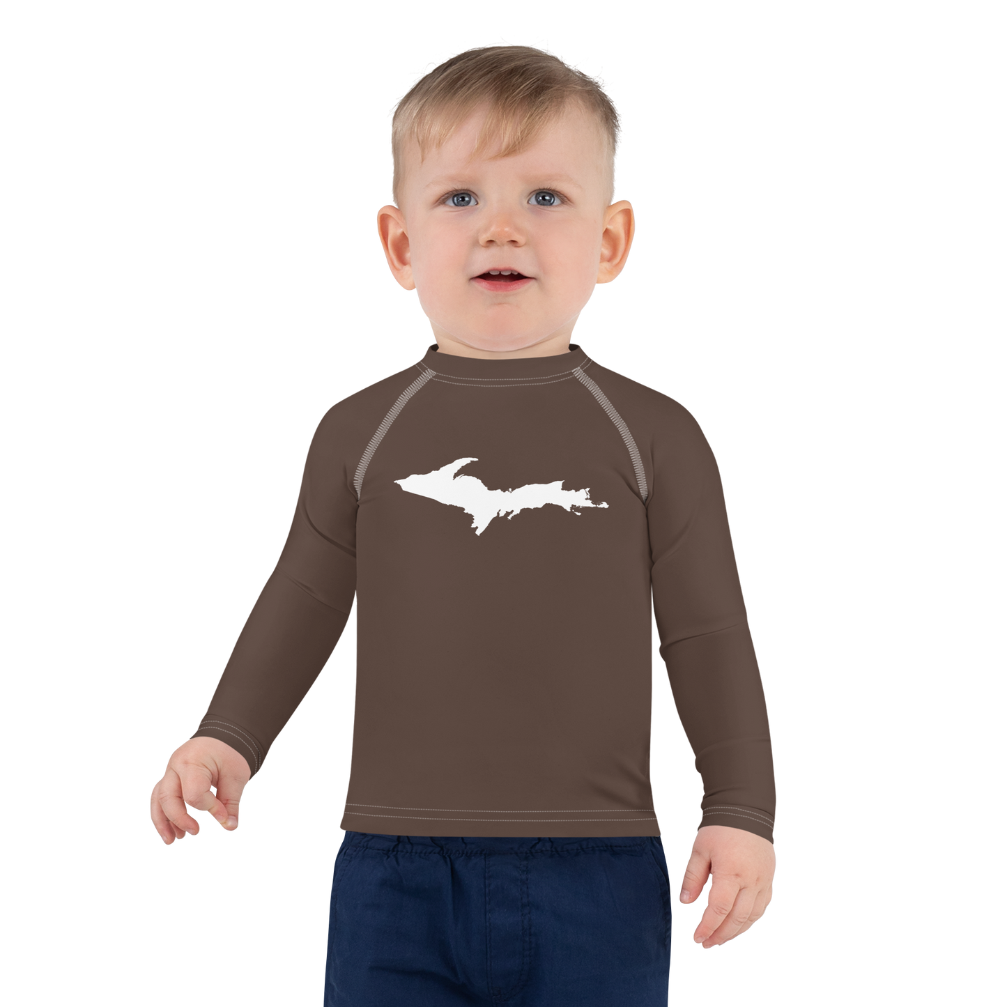 Michigan Upper Peninsula Rash Guard (w/ UP Outline) | Toddler - Hickory Color