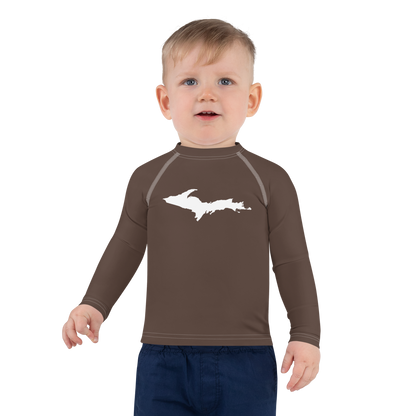 Michigan Upper Peninsula Rash Guard (w/ UP Outline) | Toddler - Hickory Color