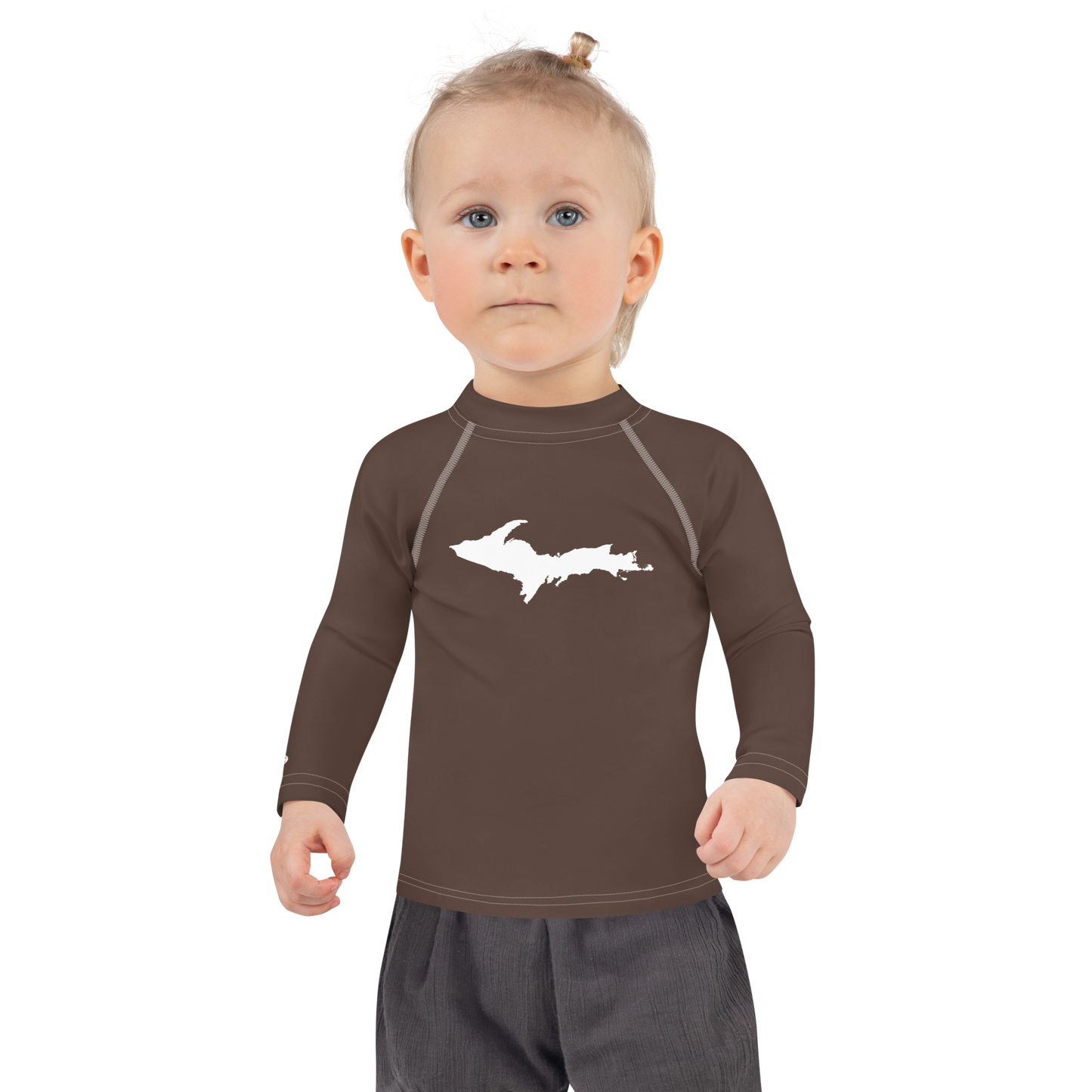 Michigan Upper Peninsula Rash Guard (w/ UP Outline) | Toddler - Hickory Color