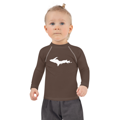 Michigan Upper Peninsula Rash Guard (w/ UP Outline) | Toddler - Hickory Color