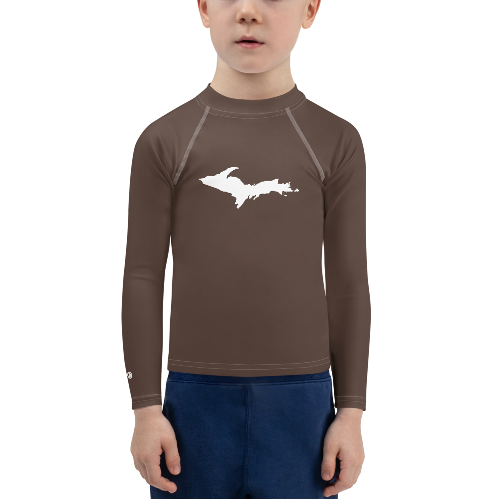 Michigan Upper Peninsula Rash Guard (w/ UP Outline) | Toddler - Hickory Color