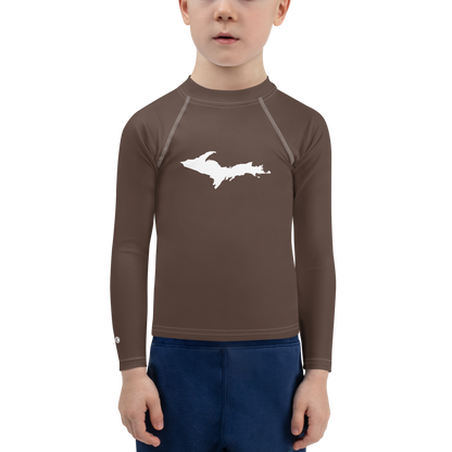 Michigan Upper Peninsula Rash Guard (w/ UP Outline) | Toddler - Hickory Color