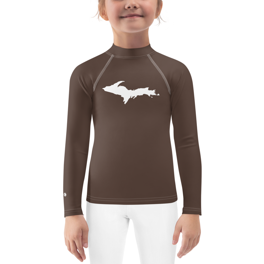 Michigan Upper Peninsula Rash Guard (w/ UP Outline) | Toddler - Hickory Color