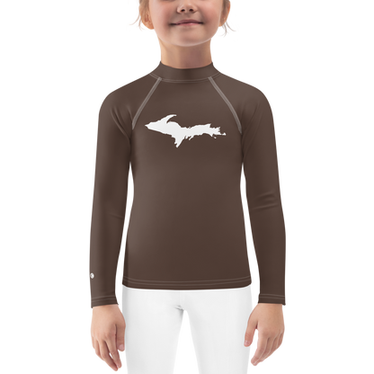 Michigan Upper Peninsula Rash Guard (w/ UP Outline) | Toddler - Hickory Color