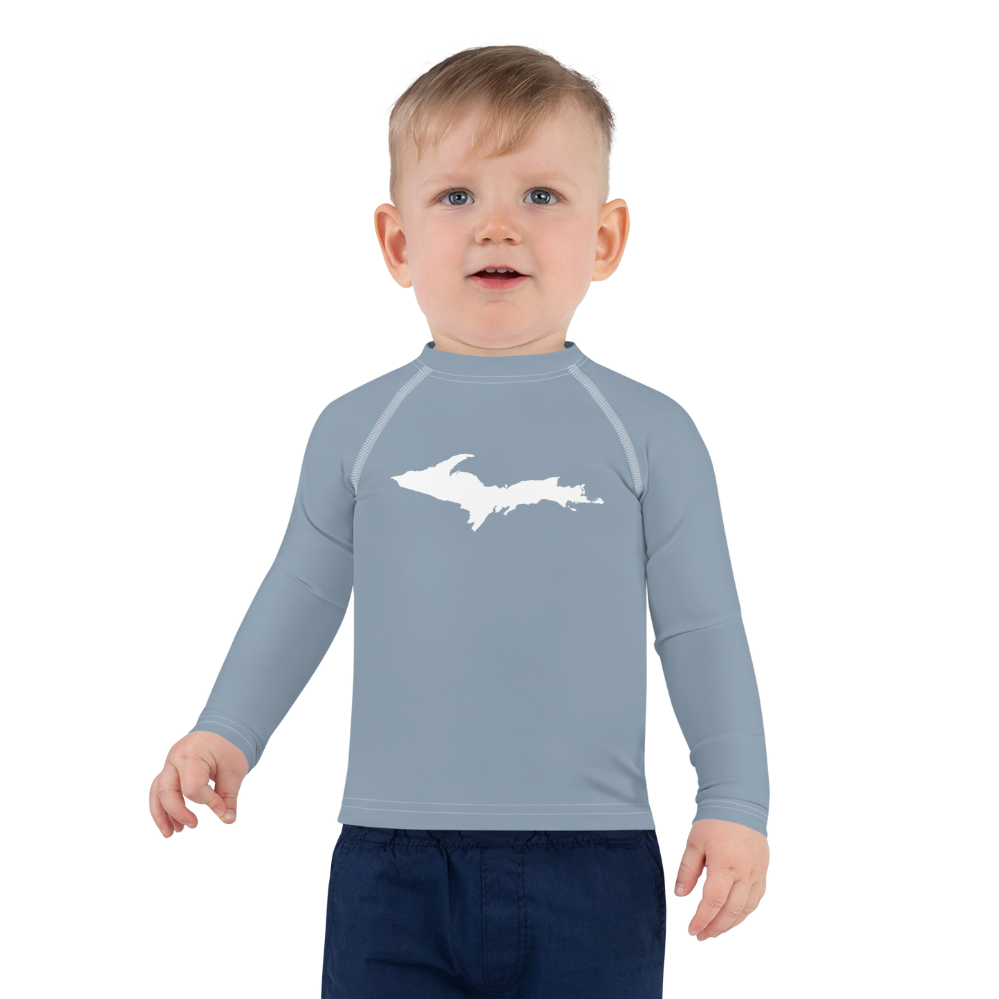 Michigan Upper Peninsula Rash Guard (w/ UP Outline) | Toddler - B-24 Grey