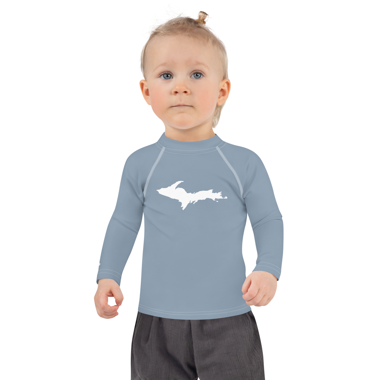 Michigan Upper Peninsula Rash Guard (w/ UP Outline) | Toddler - B-24 Grey