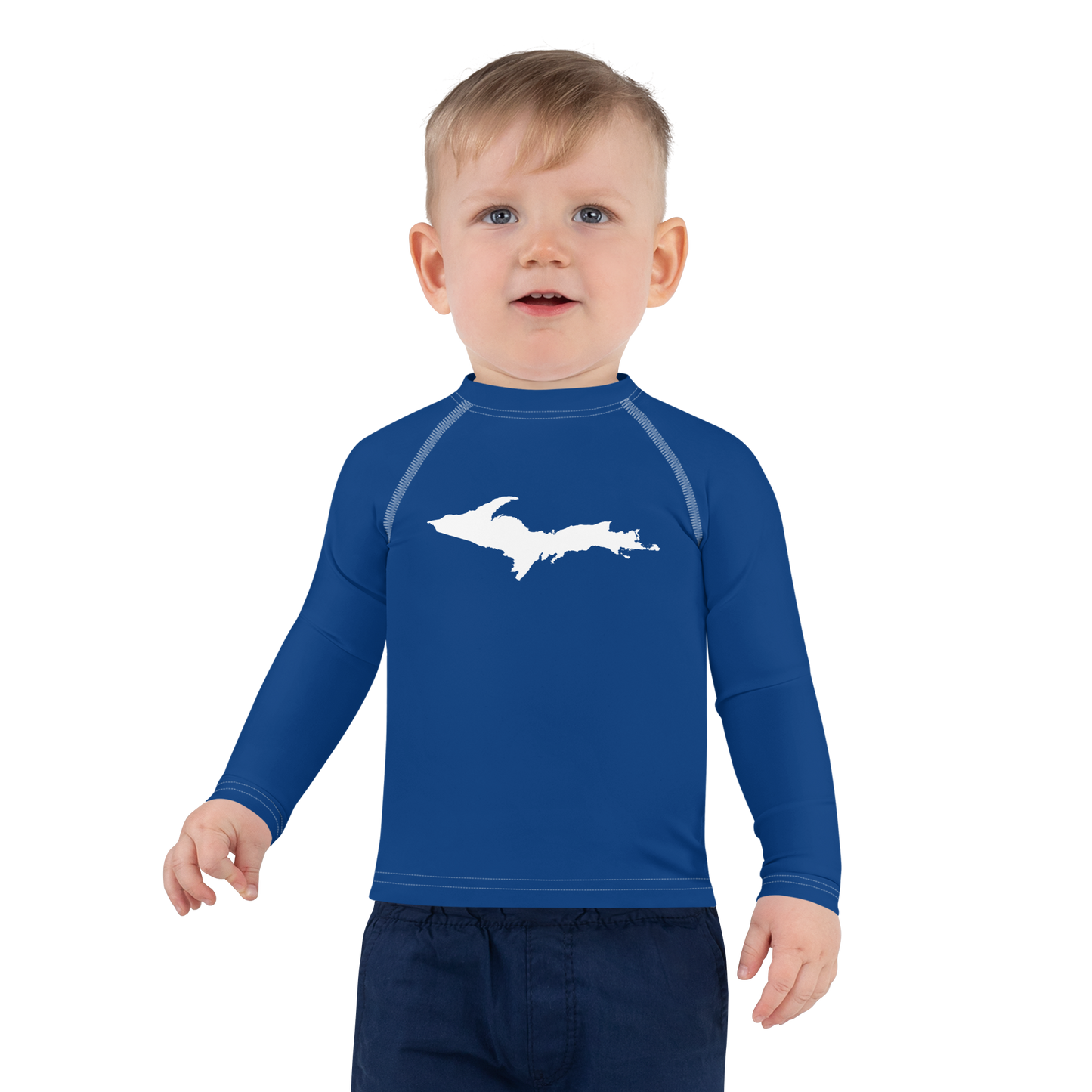 Michigan Upper Peninsula Rash Guard (w/ UP Outline) | Toddler - Dearborn Blue