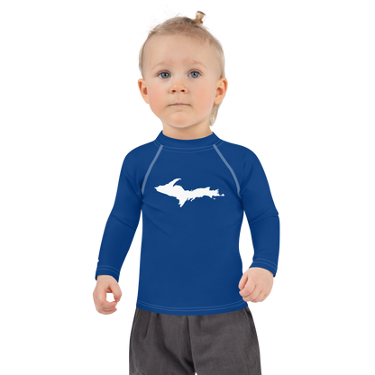 Michigan Upper Peninsula Rash Guard (w/ UP Outline) | Toddler - Dearborn Blue