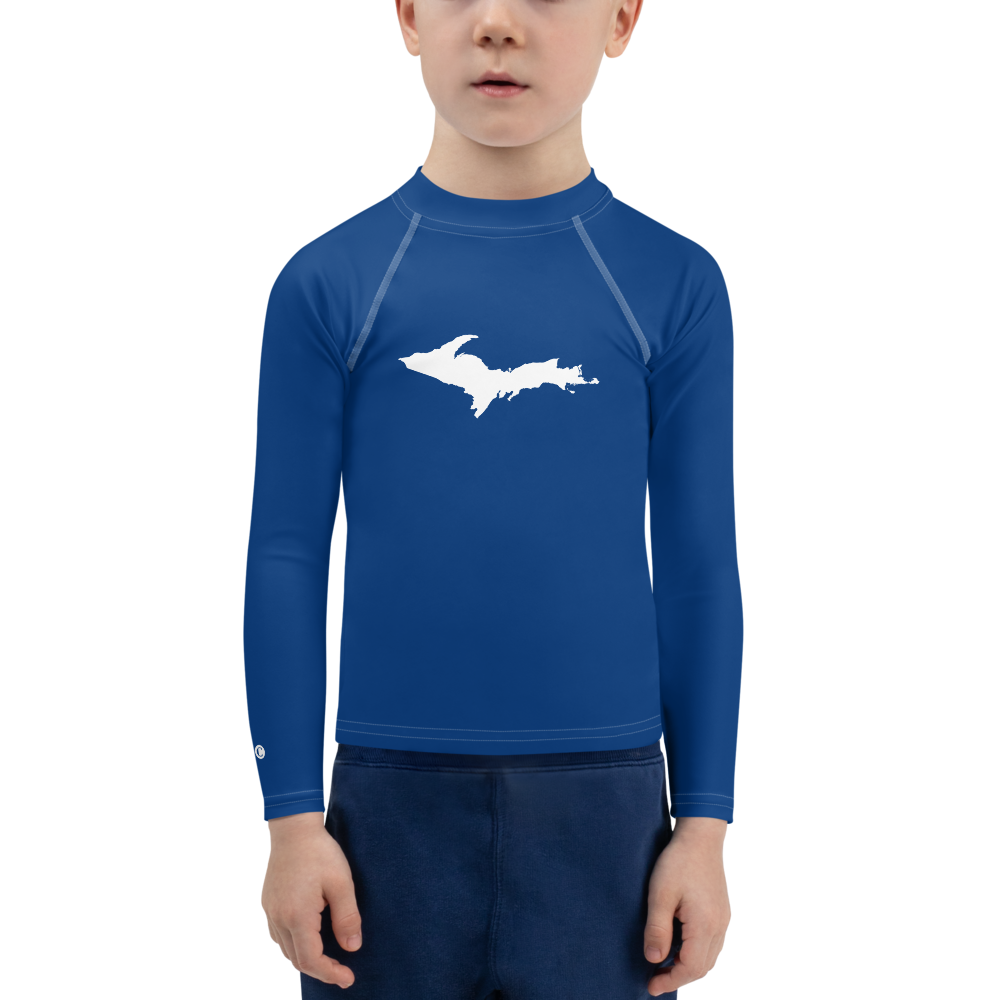 Michigan Upper Peninsula Rash Guard (w/ UP Outline) | Toddler - Dearborn Blue