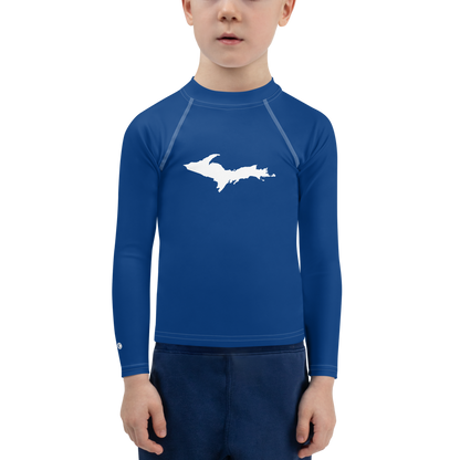 Michigan Upper Peninsula Rash Guard (w/ UP Outline) | Toddler - Dearborn Blue