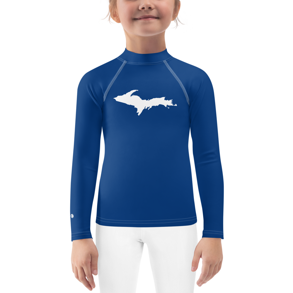 Michigan Upper Peninsula Rash Guard (w/ UP Outline) | Toddler - Dearborn Blue