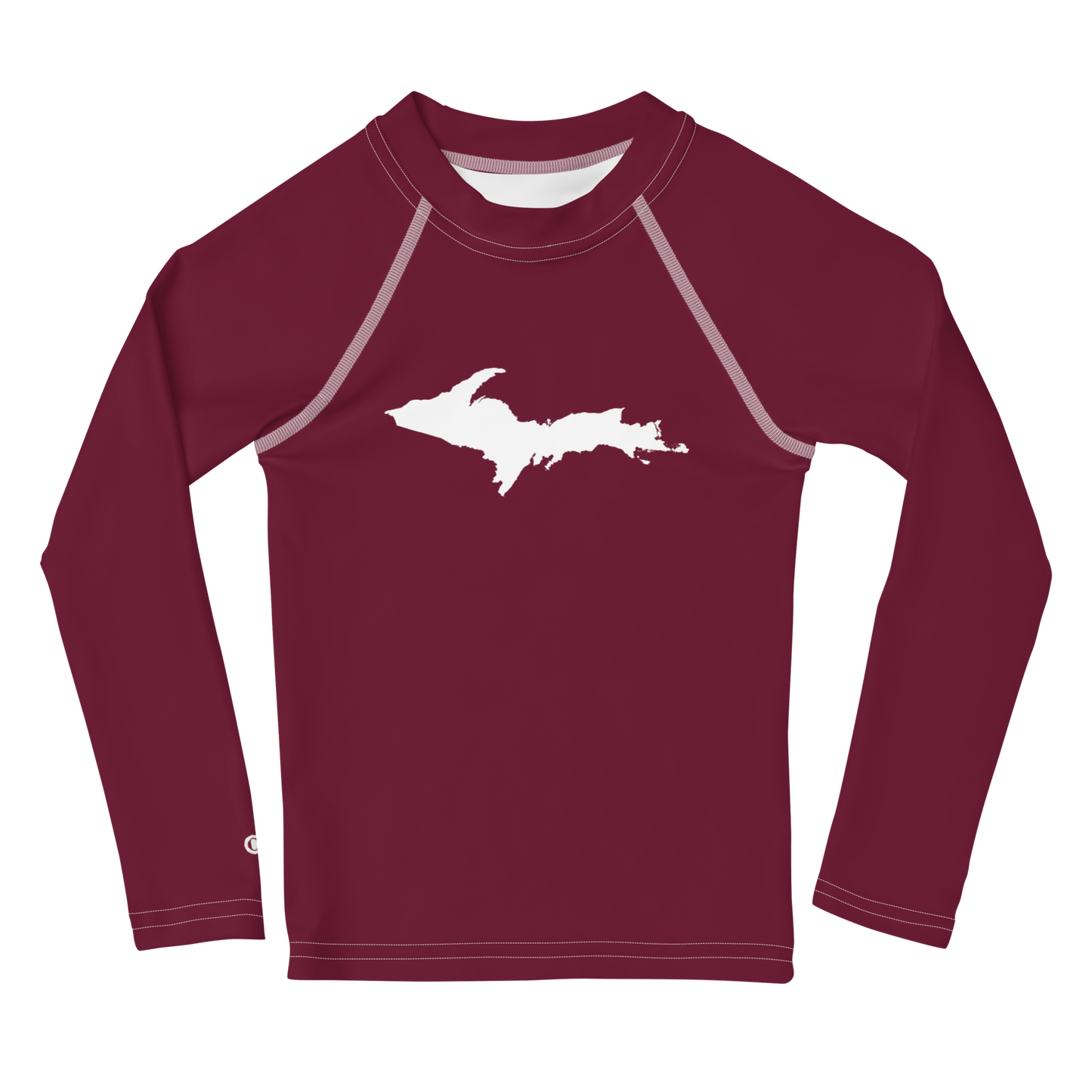 Michigan Upper Peninsula Rash Guard (w/ UP Outline) | Toddler - Old Mission Burgundy