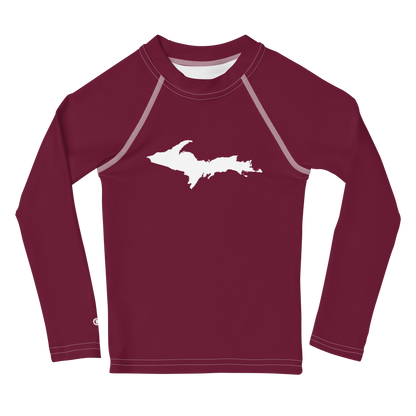 Michigan Upper Peninsula Rash Guard (w/ UP Outline) | Toddler - Old Mission Burgundy