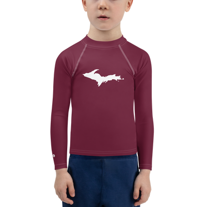 Michigan Upper Peninsula Rash Guard (w/ UP Outline) | Toddler - Old Mission Burgundy