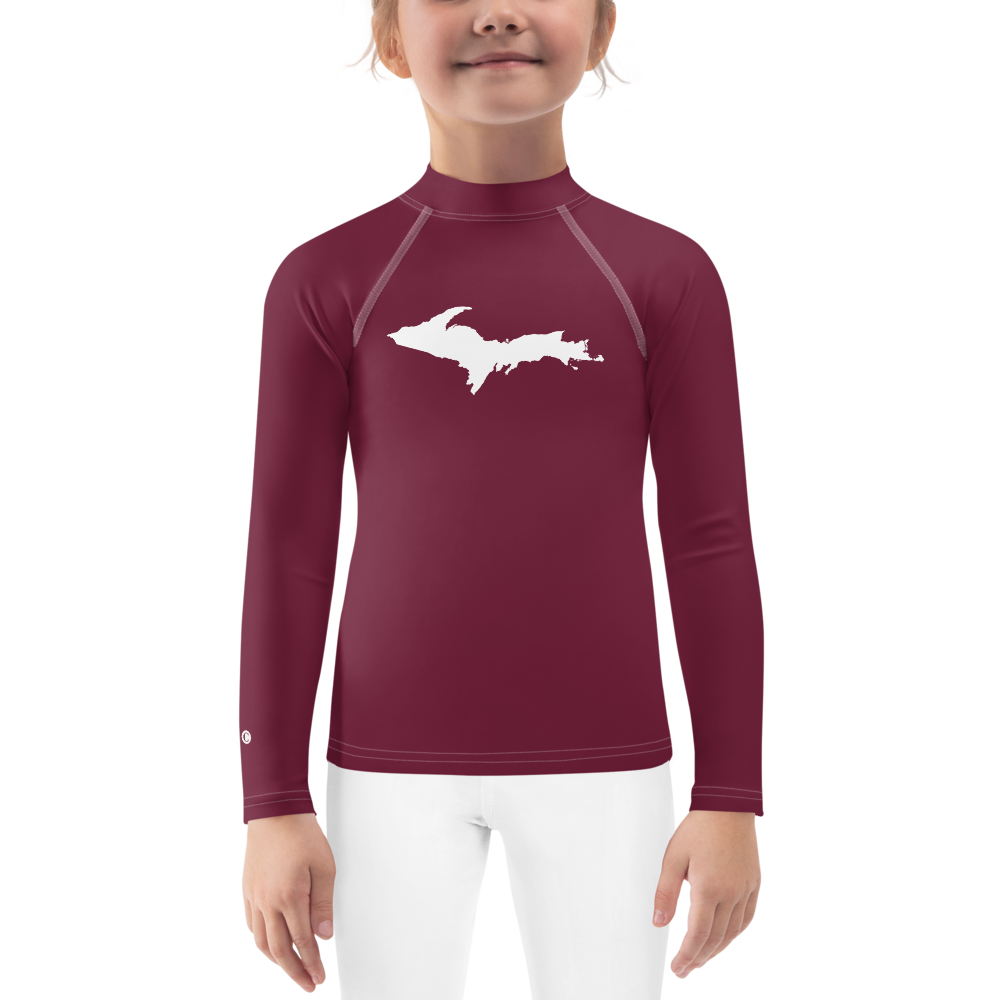 Michigan Upper Peninsula Rash Guard (w/ UP Outline) | Toddler - Old Mission Burgundy