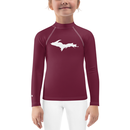 Michigan Upper Peninsula Rash Guard (w/ UP Outline) | Toddler - Old Mission Burgundy