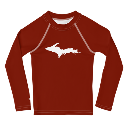 Michigan Upper Peninsula Rash Guard (w/ UP Outline) | Toddler - Cherryland Red