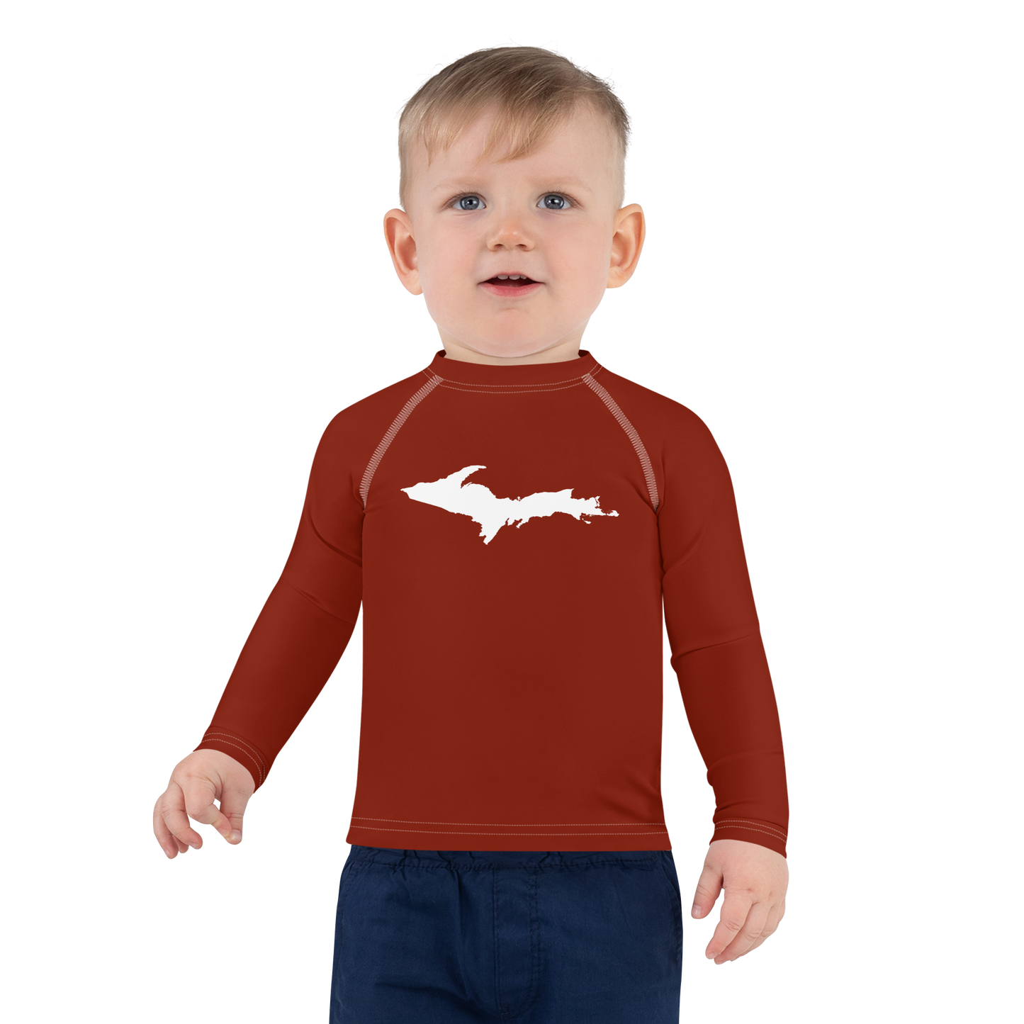 Michigan Upper Peninsula Rash Guard (w/ UP Outline) | Toddler - Cherryland Red