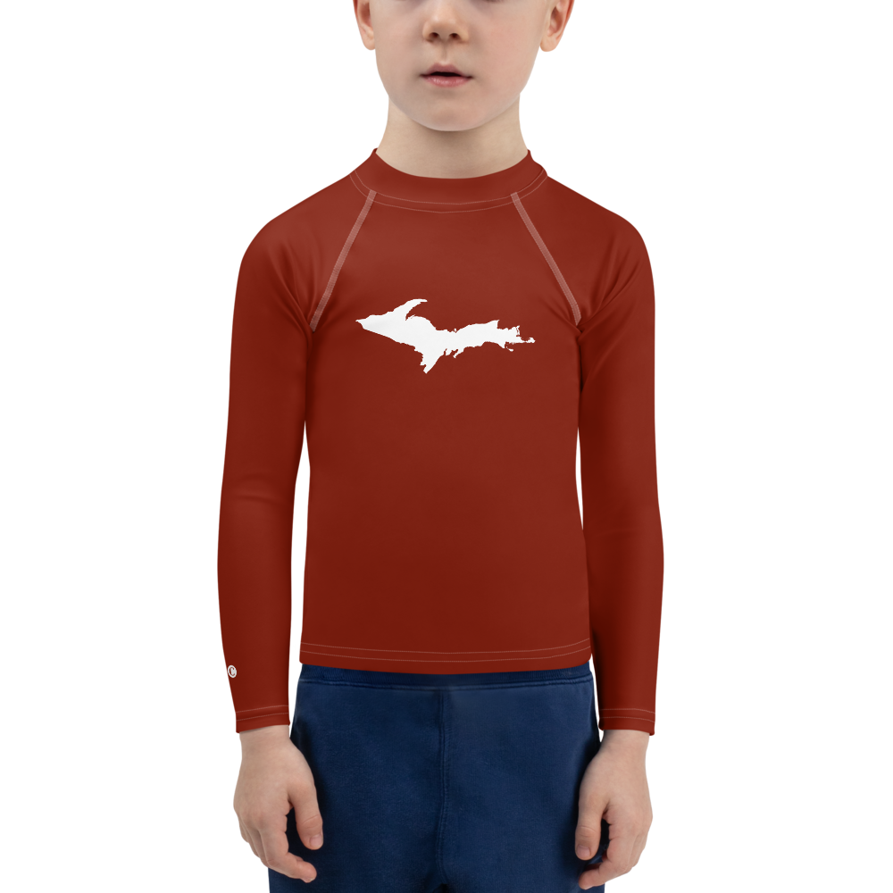 Michigan Upper Peninsula Rash Guard (w/ UP Outline) | Toddler - Cherryland Red