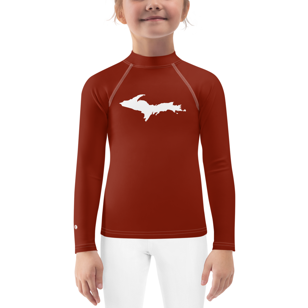 Michigan Upper Peninsula Rash Guard (w/ UP Outline) | Toddler - Cherryland Red