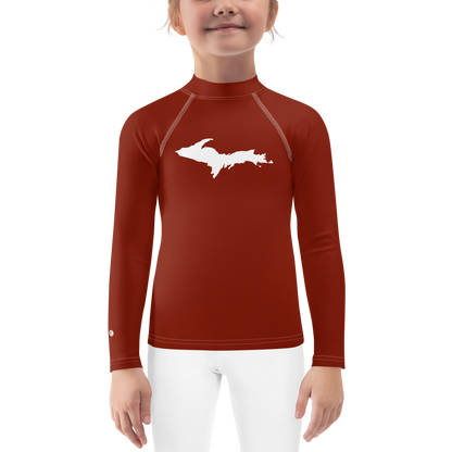 Michigan Upper Peninsula Rash Guard (w/ UP Outline) | Toddler - Cherryland Red