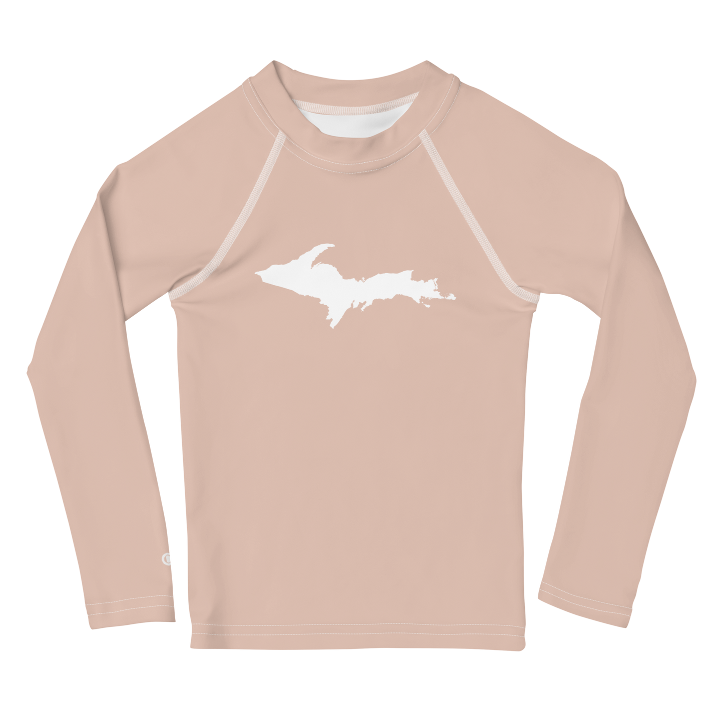 Michigan Upper Peninsula Rash Guard (w/ UP Outline) | Toddler - Rose Gold