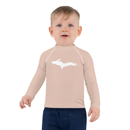 Michigan Upper Peninsula Rash Guard (w/ UP Outline) | Toddler - Rose Gold