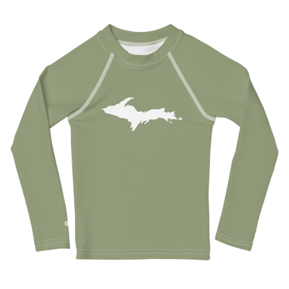 Michigan Upper Peninsula Rash Guard (w/ UP Outline) | Toddler - Beachgrass Green