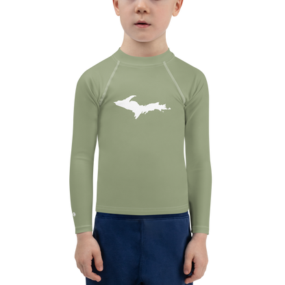 Michigan Upper Peninsula Rash Guard (w/ UP Outline) | Toddler - Beachgrass Green