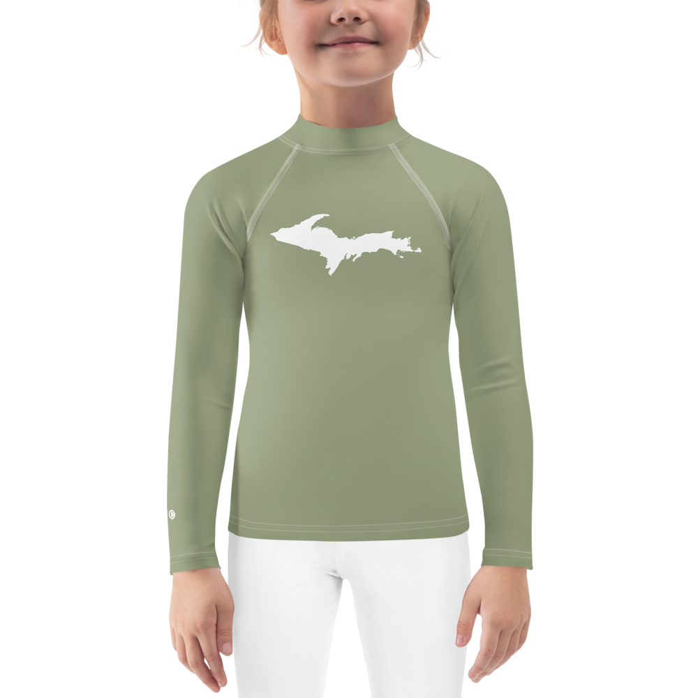 Michigan Upper Peninsula Rash Guard (w/ UP Outline) | Toddler - Beachgrass Green