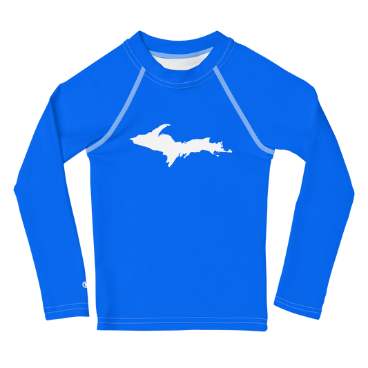 Michigan Upper Peninsula Rash Guard (w/ UP Outline) | Toddler - Motor Town Blue