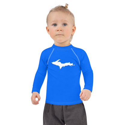 Michigan Upper Peninsula Rash Guard (w/ UP Outline) | Toddler - Motor Town Blue