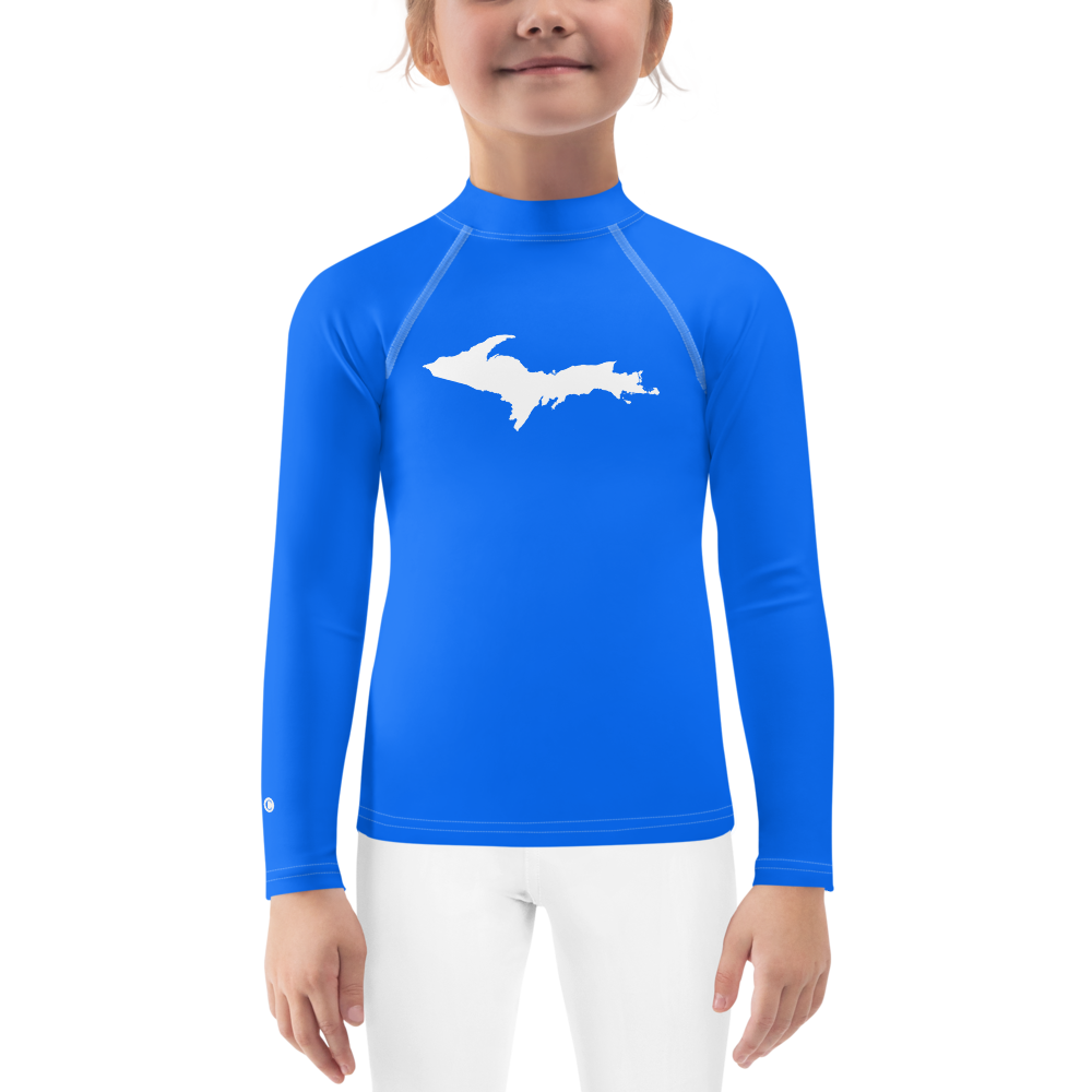 Michigan Upper Peninsula Rash Guard (w/ UP Outline) | Toddler - Motor Town Blue