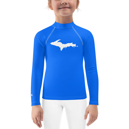 Michigan Upper Peninsula Rash Guard (w/ UP Outline) | Toddler - Motor Town Blue