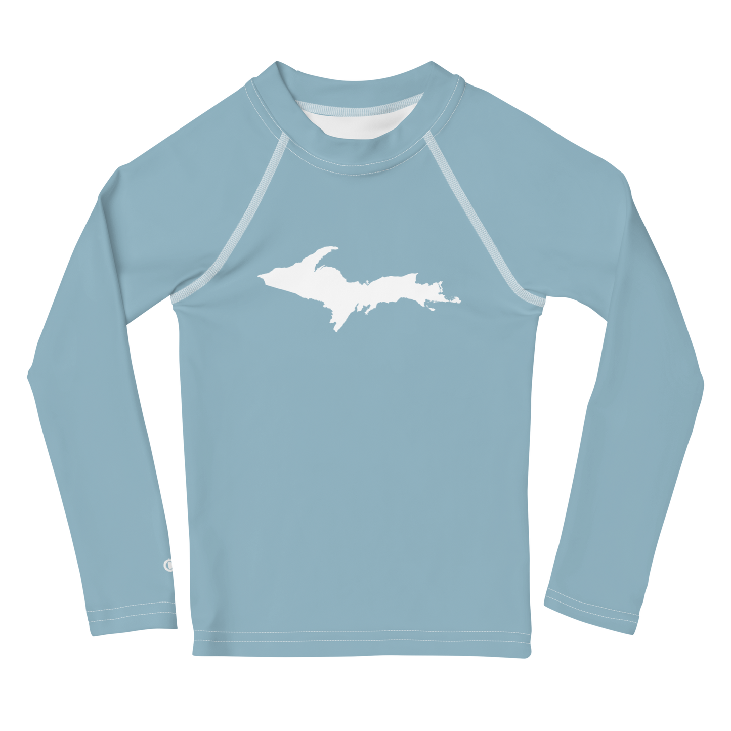 Michigan Upper Peninsula Rash Guard (w/ UP Outline) | Toddler - Opal Blue