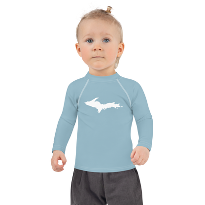 Michigan Upper Peninsula Rash Guard (w/ UP Outline) | Toddler - Opal Blue