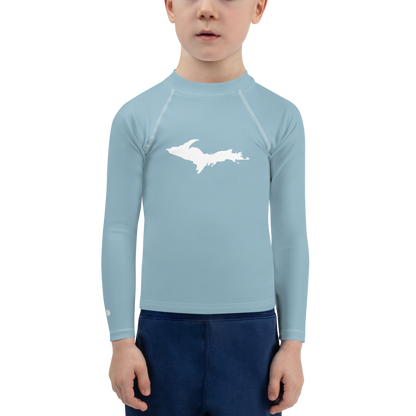 Michigan Upper Peninsula Rash Guard (w/ UP Outline) | Toddler - Opal Blue