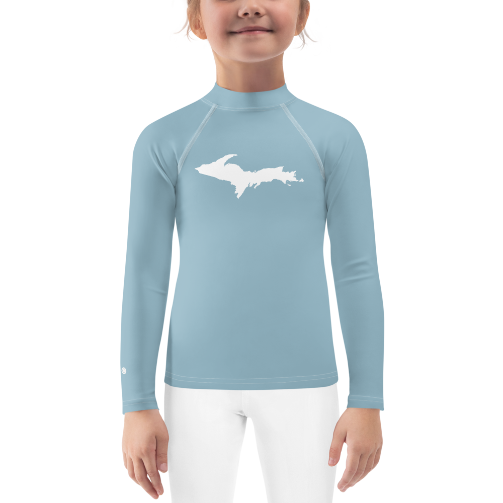 Michigan Upper Peninsula Rash Guard (w/ UP Outline) | Toddler - Opal Blue