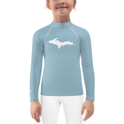 Michigan Upper Peninsula Rash Guard (w/ UP Outline) | Toddler - Opal Blue