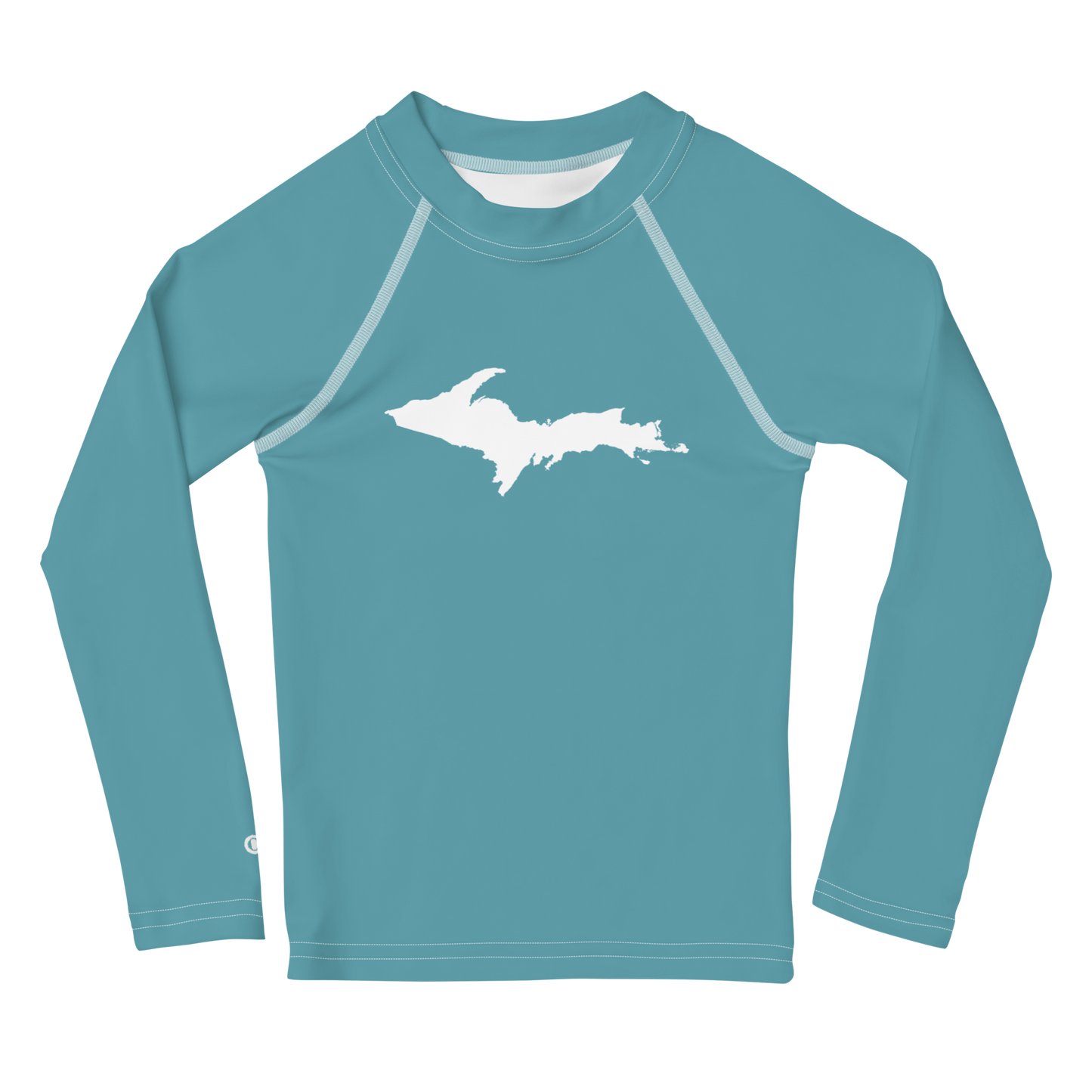 Michigan Upper Peninsula Rash Guard (w/ UP Outline) | Toddler - Lake Huron Blue