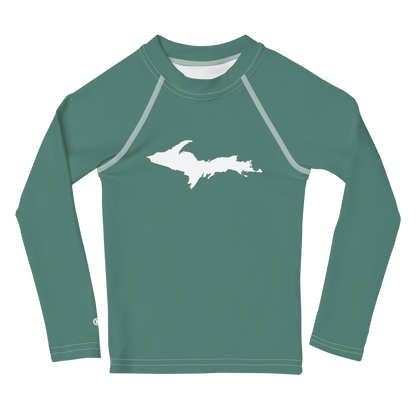 Michigan Upper Peninsula Rash Guard (w/ UP Outline) | Toddler - Copper Green