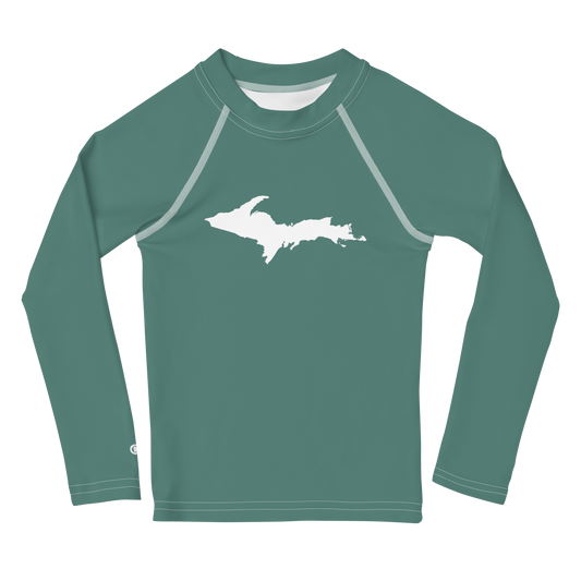 Michigan Upper Peninsula Rash Guard (w/ UP Outline) | Toddler - Copper Green