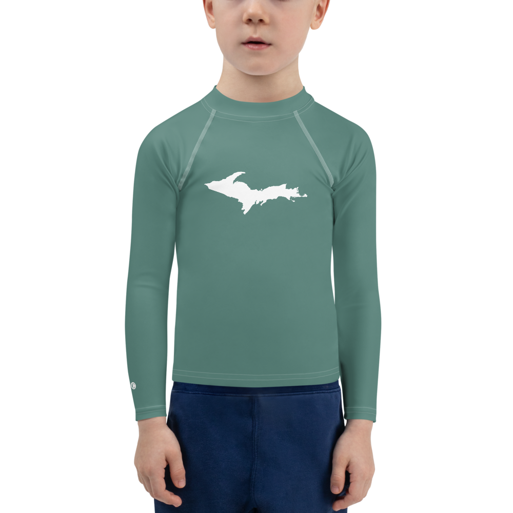 Michigan Upper Peninsula Rash Guard (w/ UP Outline) | Toddler - Copper Green