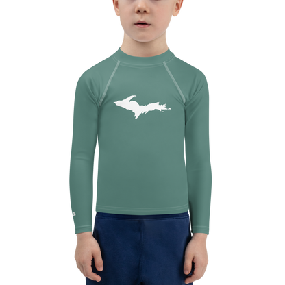 Michigan Upper Peninsula Rash Guard (w/ UP Outline) | Toddler - Copper Green