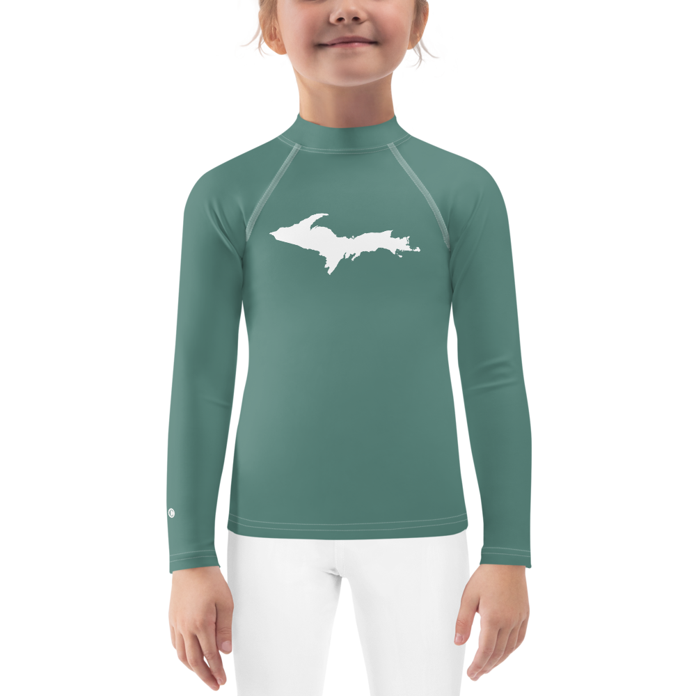 Michigan Upper Peninsula Rash Guard (w/ UP Outline) | Toddler - Copper Green