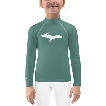 Michigan Upper Peninsula Rash Guard (w/ UP Outline) | Toddler - Copper Green