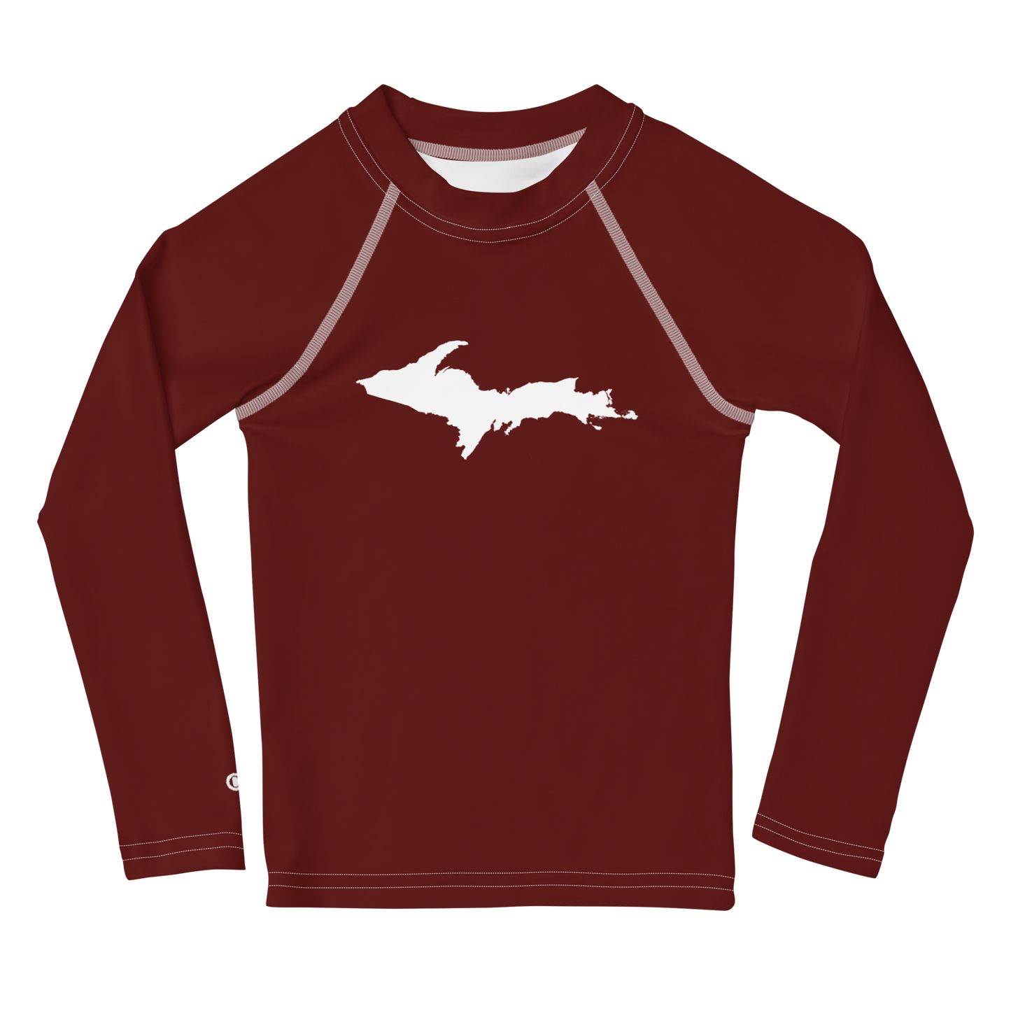 Michigan Upper Peninsula Rash Guard (w/ UP Outline) | Toddler - Cherrywood Color