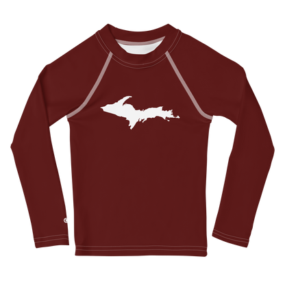 Michigan Upper Peninsula Rash Guard (w/ UP Outline) | Toddler - Cherrywood Color