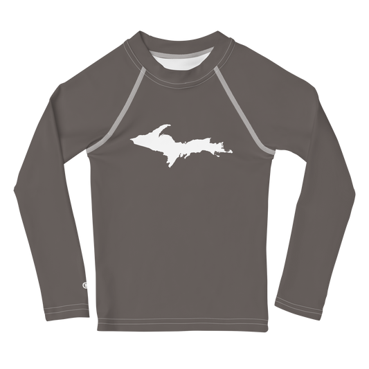 Michigan Upper Peninsula Rash Guard (w/ UP Outline) | Toddler - Warren Tank Grey